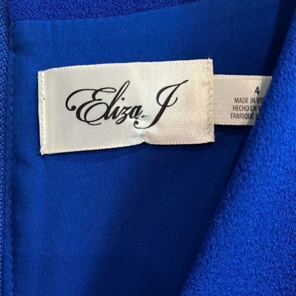 Eliza J Royal Blue Flutter Sleeve Dress Size 4 - Picture 7 of 13